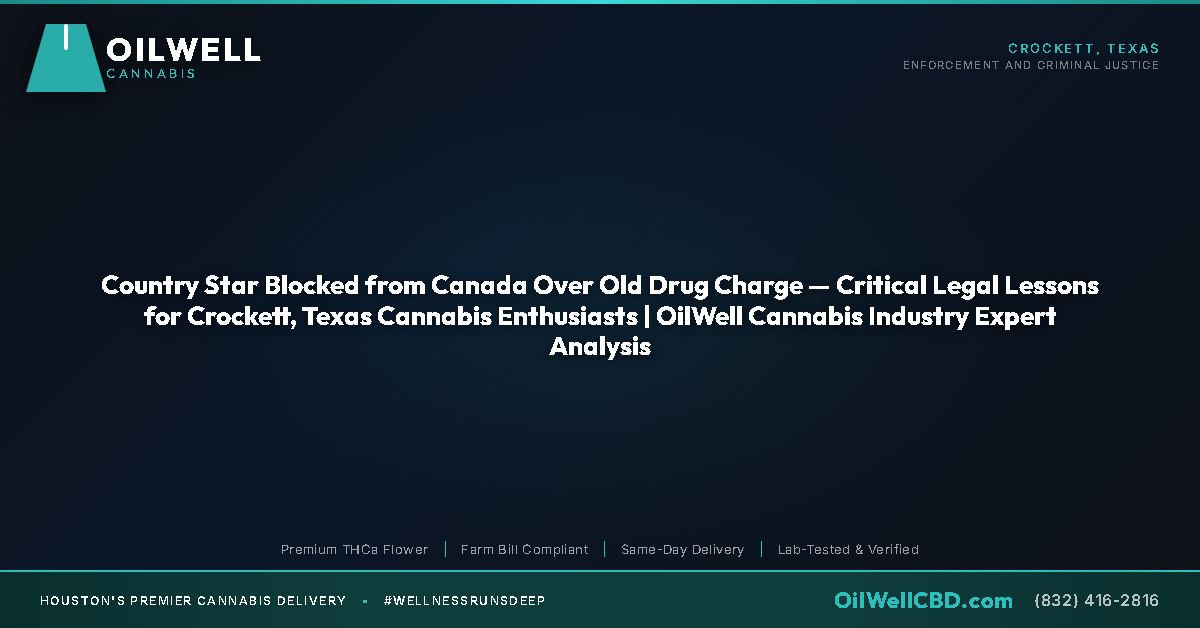 Country Star Blocked from Canada Over Old Drug Charge — Critical Legal Lessons for Crockett, Texas Cannabis Enthusiasts | OilWell Cannabis Industry Expert Analysis - OilWell Cannabis