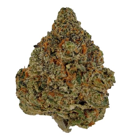 Cadillac Rainbow indoor top-shelf THCa flower Houston same-day delivery, frosty purple-and-green bud