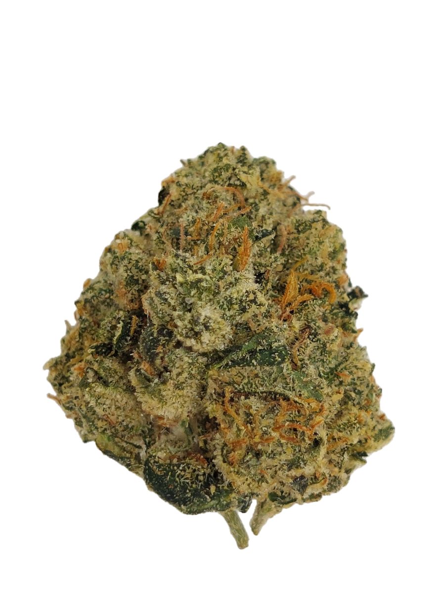 OG Kush THCa flower Houston same-day delivery, dense frosty grape-shaped indoor top-shelf hemp buds